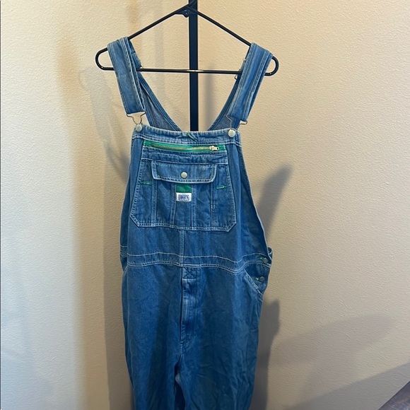 Liberty Denim Overalls with Green Accent - Picture 1 of 6